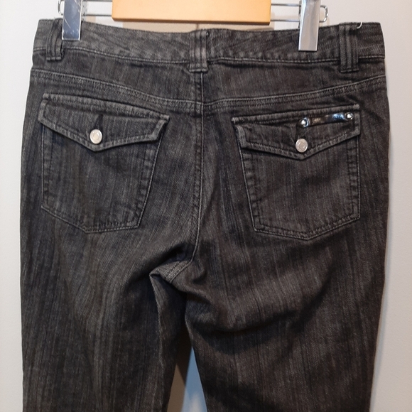 ❌SOLD❌MICHAEL KORS Striated Bootcut Jeans Zip Fly Flap Pocket MK Designer - Picture 10 of 16